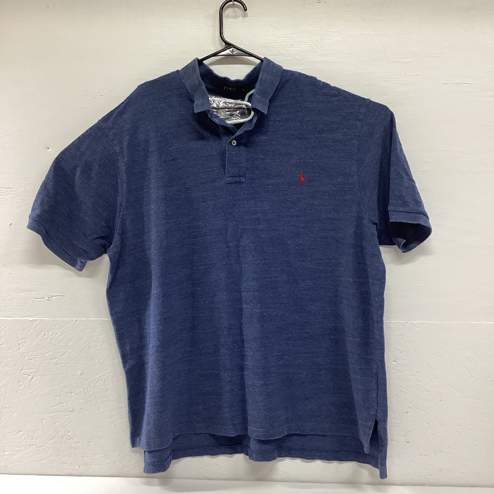 Polo Ralph Lauren Mens Polo Shirt 3XB‎ Blue With Red Pony Horse Vintage